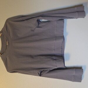 H&M Cropped Ribbed Crewneck Sweater - Gray/Blue